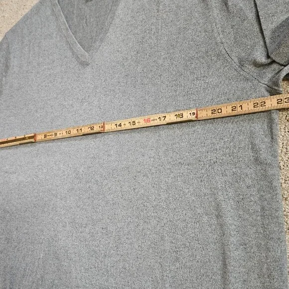 Banana Republic Luxury Blend Silk Cashmere V-Neck Men's Sweater SZ X-Large Gray - Picture 10 of 11